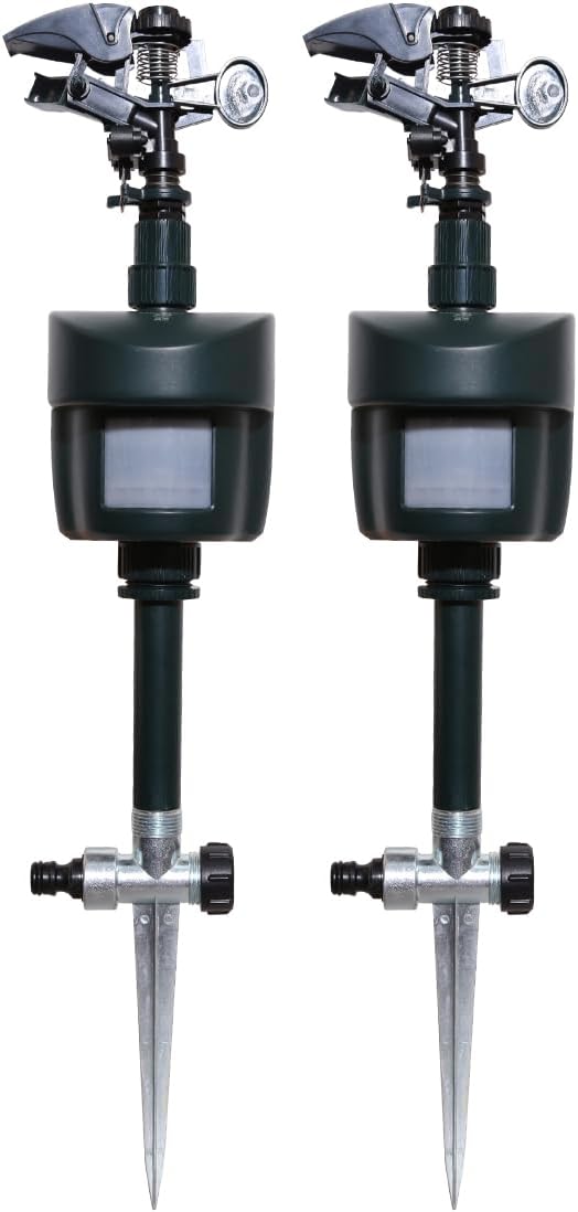 Motion Activated Sprinkler to Deter Animal Cat, Birds, Dogs Repellent Outdoor Lawn Motion Sensor Water Sprinkler for Garden 2 Pack