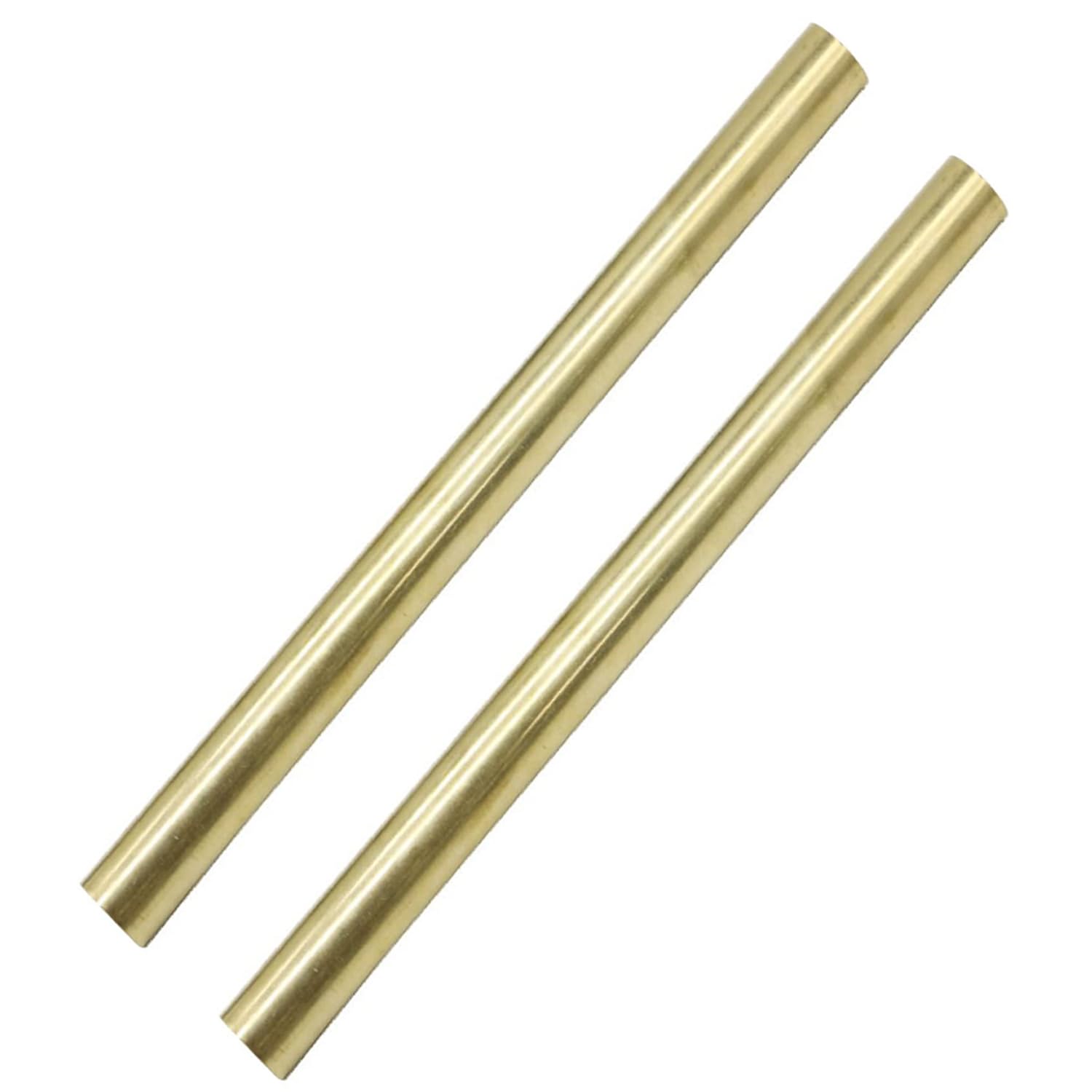 2PCS 12.5mm Brass Rod, 1/2 inch in Diameter Metal Solid Round Brass Rod Pin Lathe Bar Stock for RC Model Airplane Helicopter DIY Craft - 100mm Length