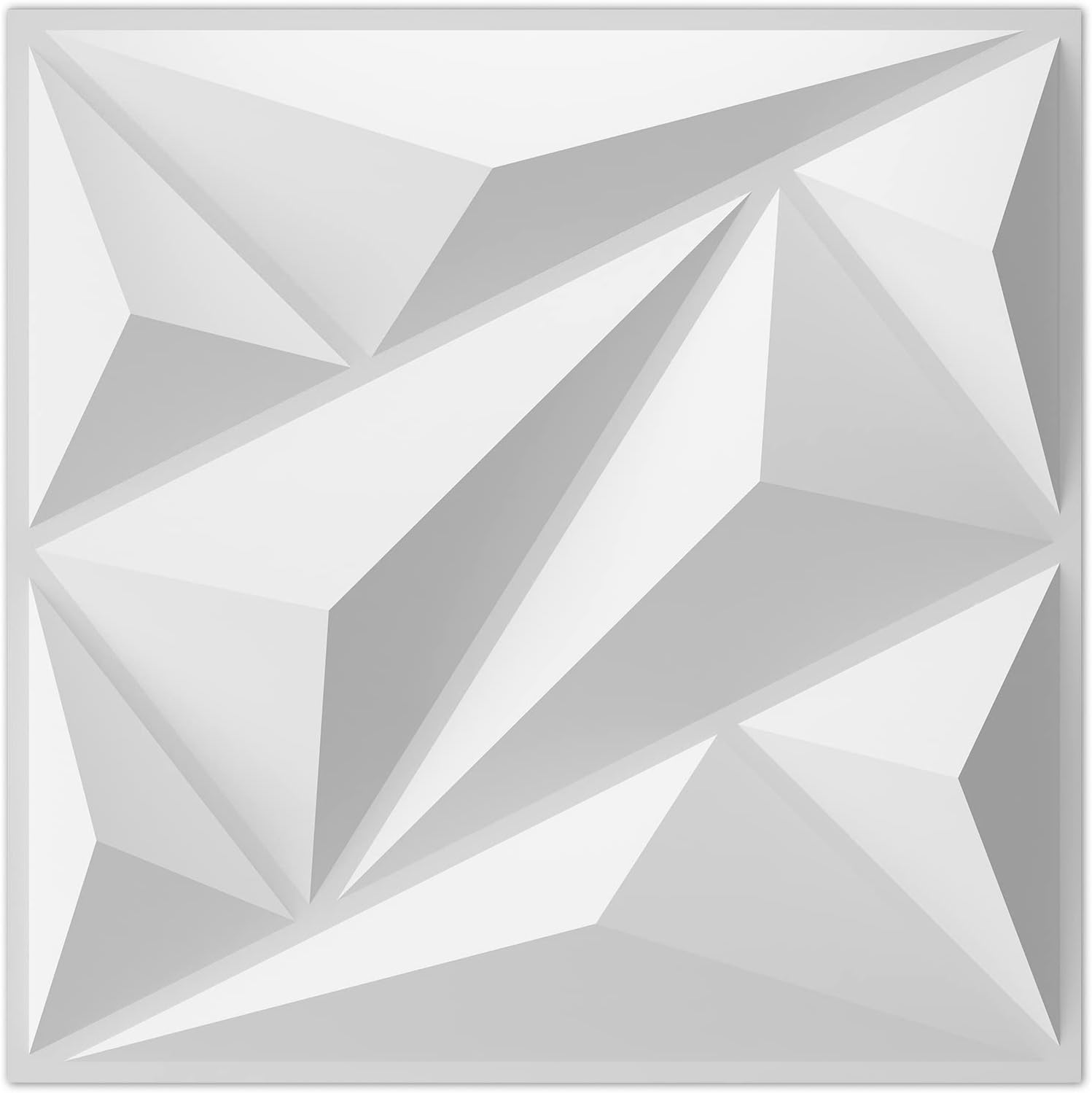 Art3dwallpanels 33 Pack 3D Wall Panels Diamond, White, 12''x12''