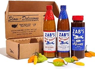 Zab's Hot Sauce 3-Pack Gift Set | Original and St. Augustine Style (2-Pack, 6 Fl. Oz) and Hot Honey (1-Pack 12 Fl. Oz) | Signature Slow Burn | Vegetarian