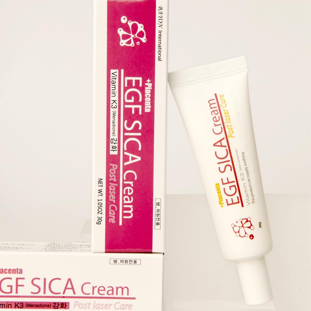 Placenta EGF SICA Cream1.05OZ 30g. Post laser care. After using home beauty devices. Calming effect of centella asiatica extract. nourishing.Elasticity.Vatality skin. KoreanCICA Bruise Cream.