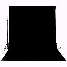 Background Solid Black Backdrop Muslin Portrait Background Screen for Photo Backdrop Video Photography Studio(5x7ft, Black)