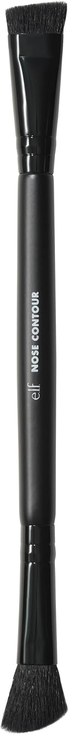 e.l.f. Dual Ended Nose Contour Brush, Makeup Brush For Contouring Your Nose, Angled End & Soft, Fluffy End, Made With Synthetic, Cruelty-free Bristles