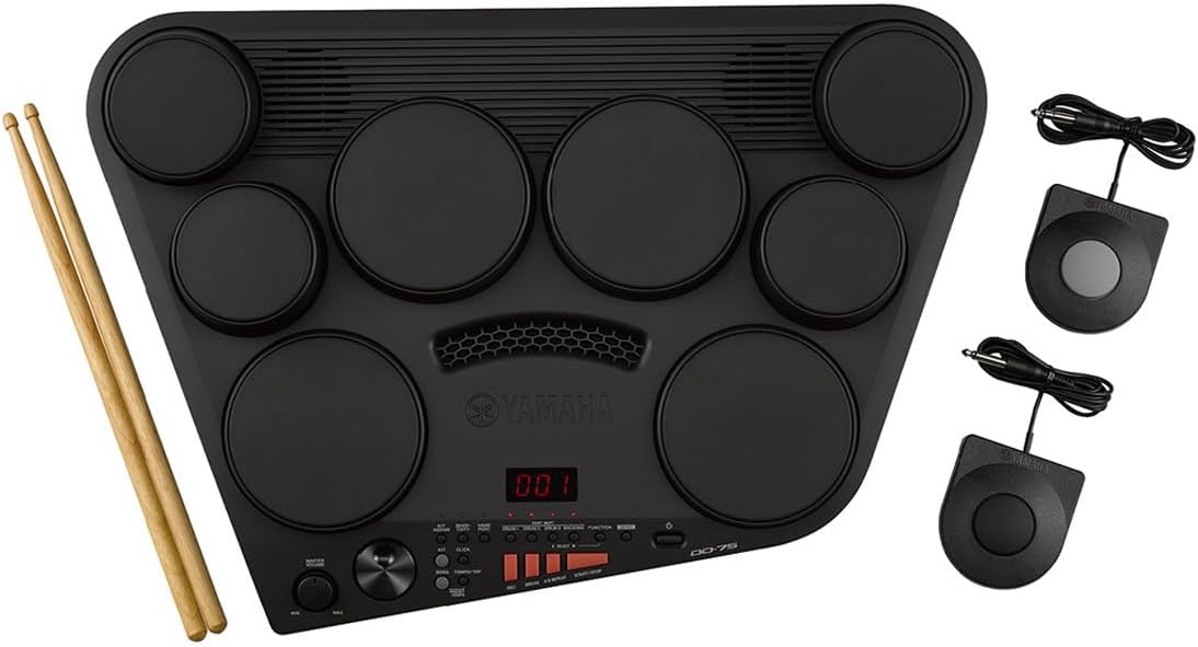 Yamaha DD75 Portable Digital Drums with 2 Pedals, Drumsticks and PA130 Power Adapter