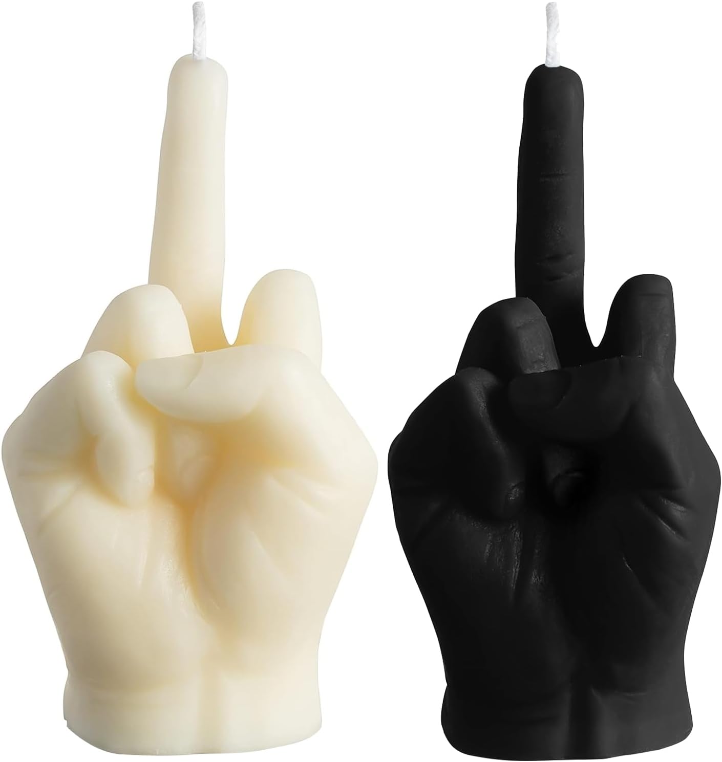 2-Pack Black and White, Fun, Quirky Candle Sets for House Decor and Room Accessories, Soy Wax Material, Perfect Housewarming Gifts, Funny Candles for Cool Bedrooms and Funky Home Decor