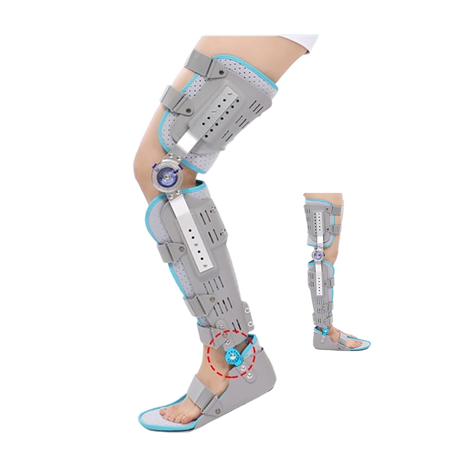 Post op knee brace hypershell exoskeleton leg braces for walking Support Adjustable Ankle Foot Orthosis Braces with Walking Boots Rehabilitation Equipment Left And Right Leg for Women Men(A Left,Large