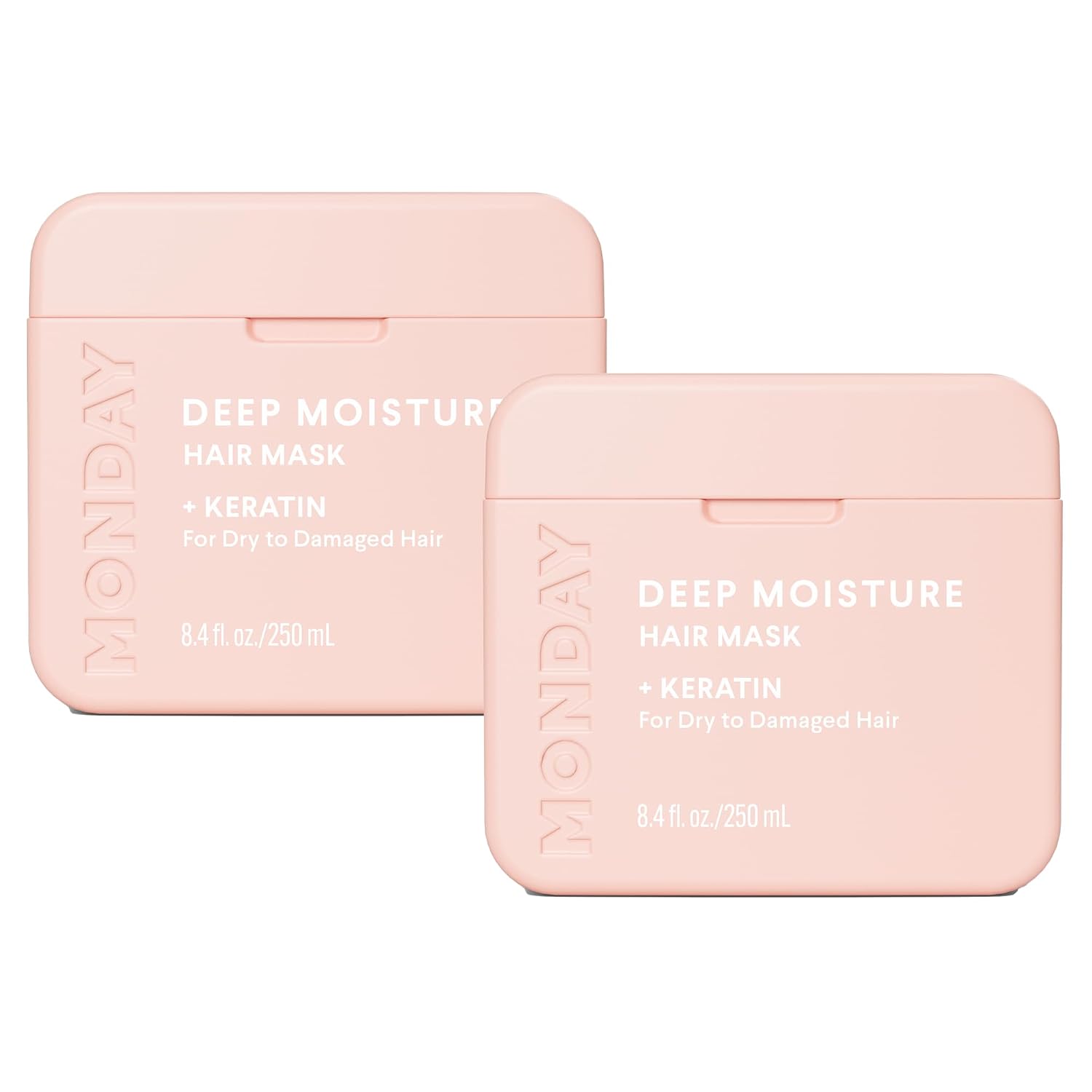 MONDAY HAIRCARE DEEP MOISTURE Hair Mask with Keratin, Argan Oil, Shea Butter & Coconut Oil for Dry to Damaged Hair 250 mL (Dual Pack)