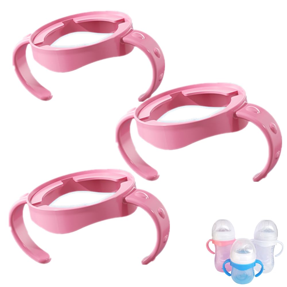 Bottle Handles Compatible with Avent Natural Response Baby Bottle, Pack of 3, Pink