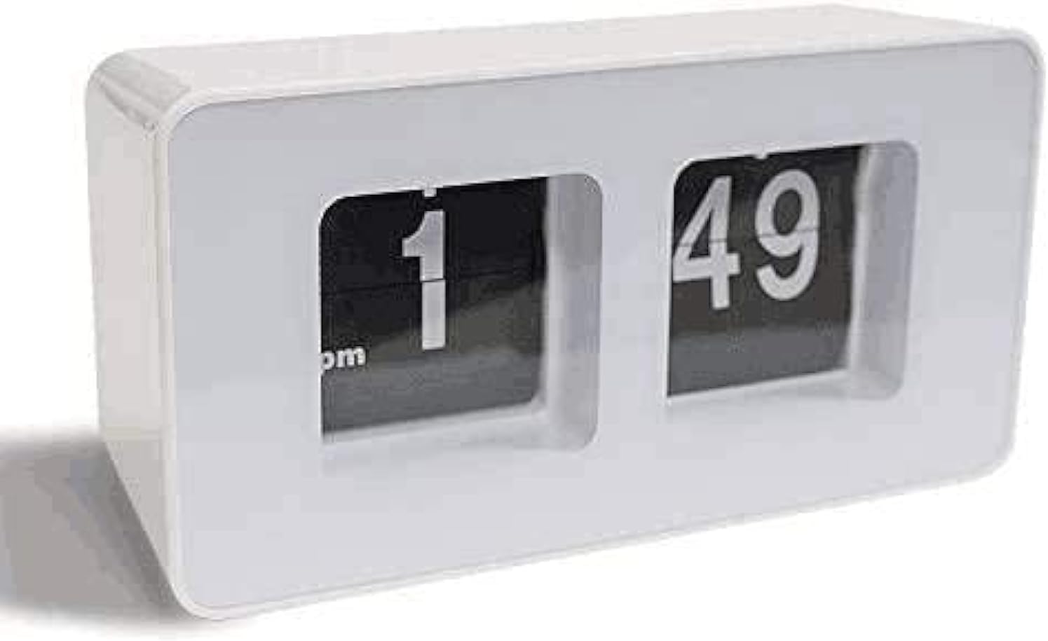 TourKing Auto Flip Clock Classic Retro Vintage Clock Digital Flip Down Clock Digital Number Alarm Clock Desk Clock Shelf Clock for Office Home Decoration-White
