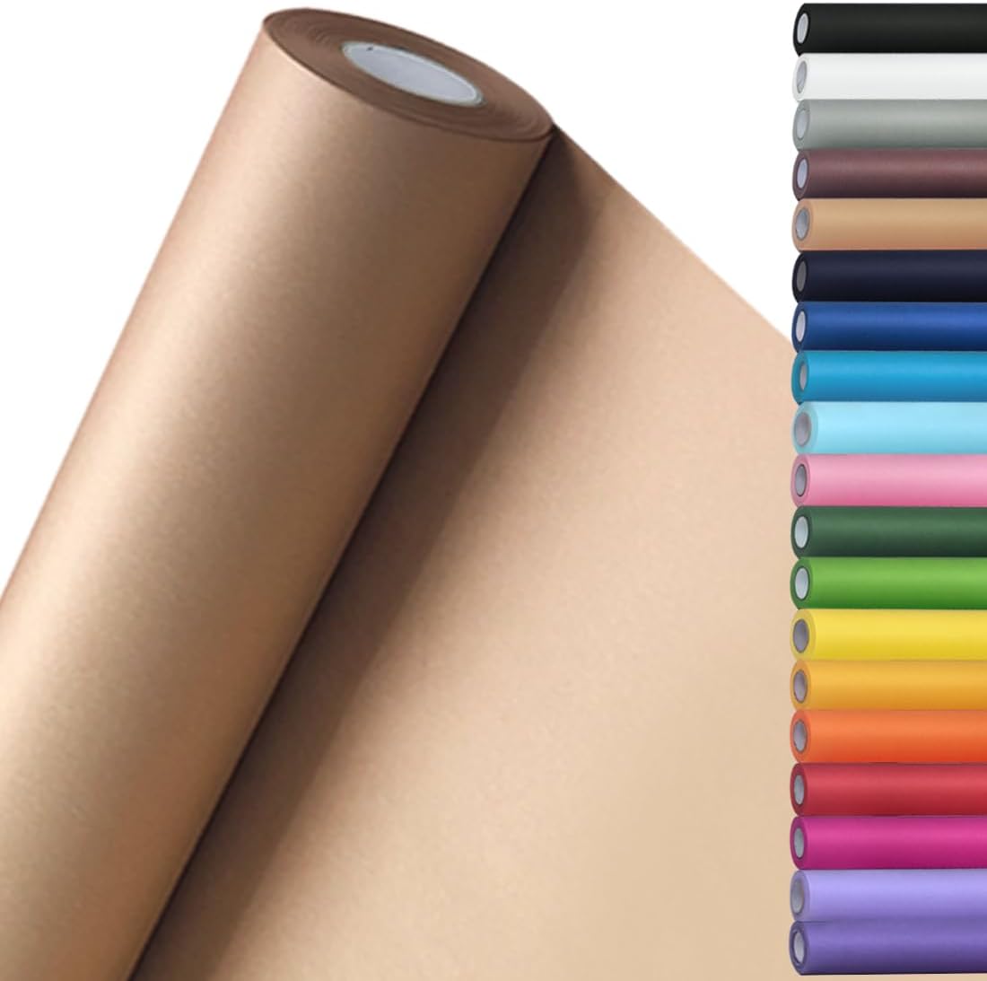 SMART&CASUAL 15" x 450" (37.5') Kraft Paper Roll for Art Craft Supplies Gift Wrapping Moving Packing Kids Painting Drawing Paint Easel Poster Chart Paper (Brown, 15" W x 450" L (37.5'))