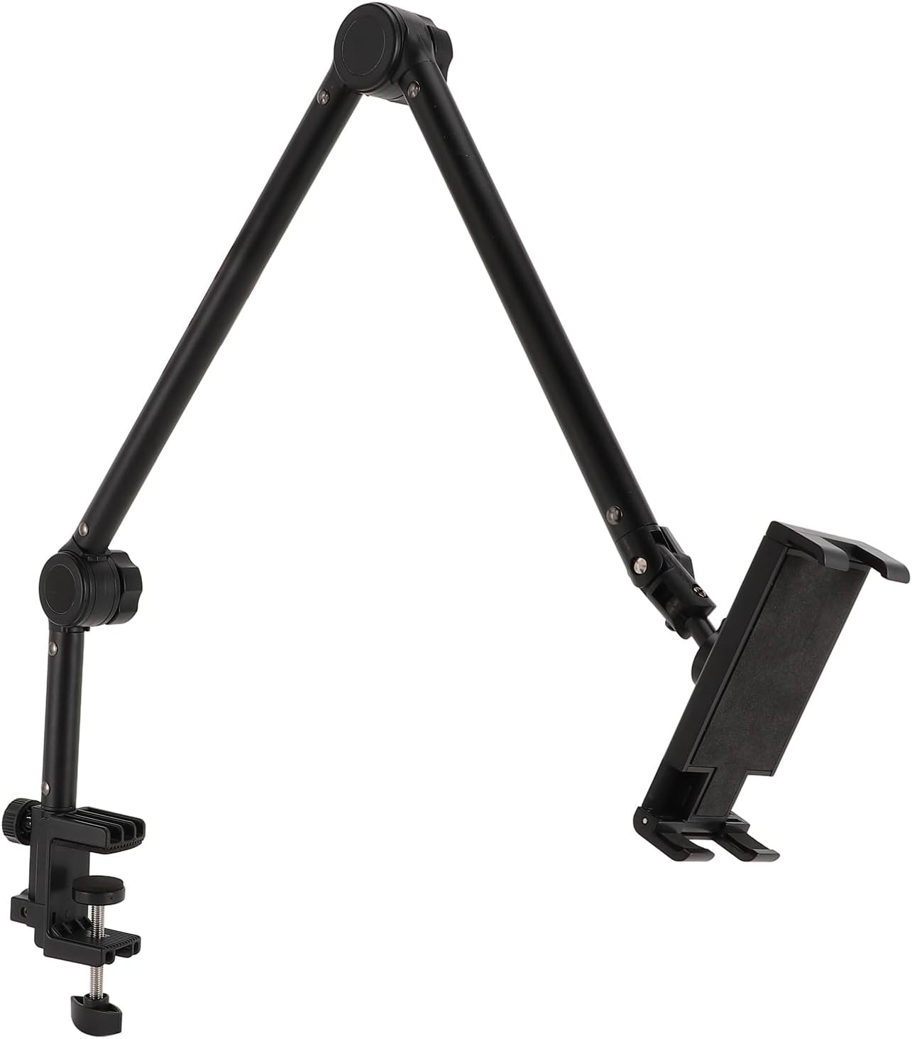 Bed Desk Phone Holder Iron Metal Clamp Mount Multi Angle Folding Stand Cantilever for Live Video Streaming Learning Mobile Phone Tablet Bedside Desktop, Bedstand Desk Mounts