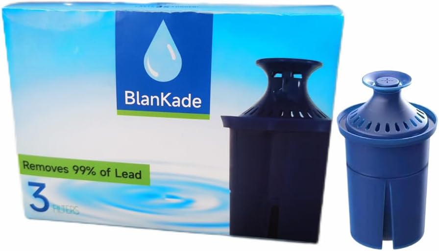 Elite Water Filter(Lasts 6 Months) Replacements for Brita Pitcher Water Filter and Dispensers and More,Efficient Long-Life,Reduce Chlorine (Taste and Odor) and Lead,BPA FREE - 3 Pack(Blue)