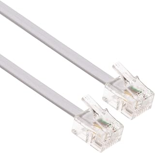 Keple RJ11 Cable ADSL 10ft Extension Lead Phone Cord Telephone Plug High Speed Xfinity Internet Broadband Male to Male Router and Modem to RJ11 Phone Socket, Microfilter, Landline Wire (White)
