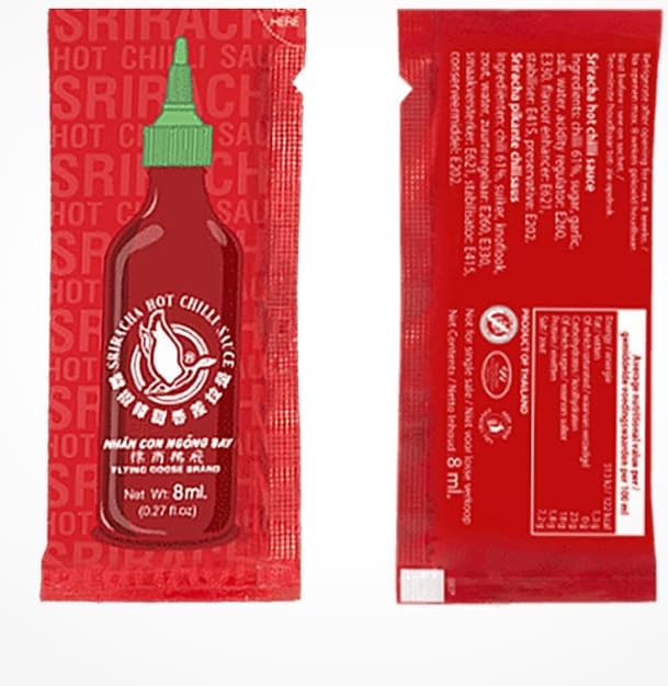 Sriracha Hot Chilli Sauce Sachets -pack of 20 x 8 ml