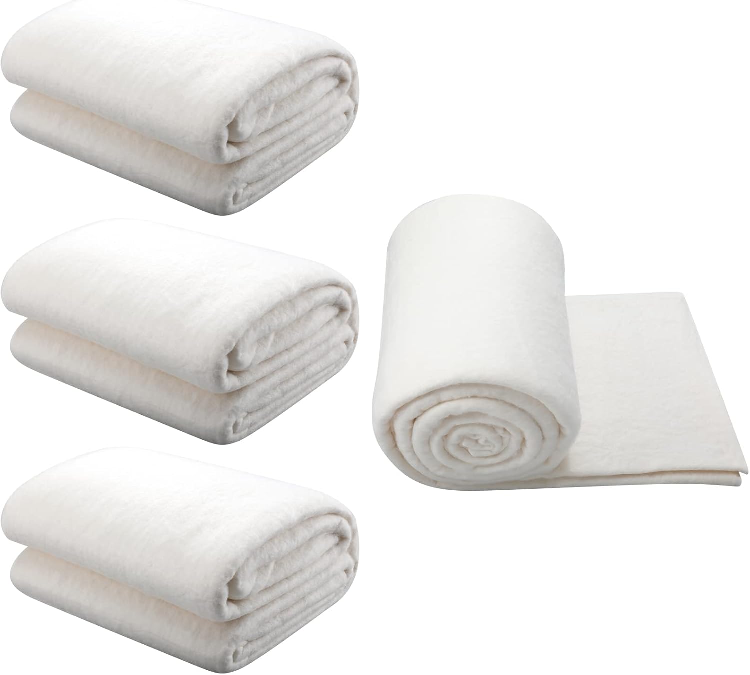 Peryiter 3 Pcs Natural Cotton Quilt Batting Heat Resistant Batting Warm White Cotton Lightweight Lining for Potholders Quilting Fabric Sewing Crafts Wearable Arts Place Mat(40 x 40 Inch)