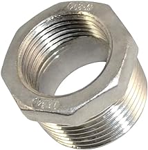 1" Male x 3/4" Female Thread Reducer Bushing Pipe Fitting, Adapter, Stainless steel SS 304 NPT