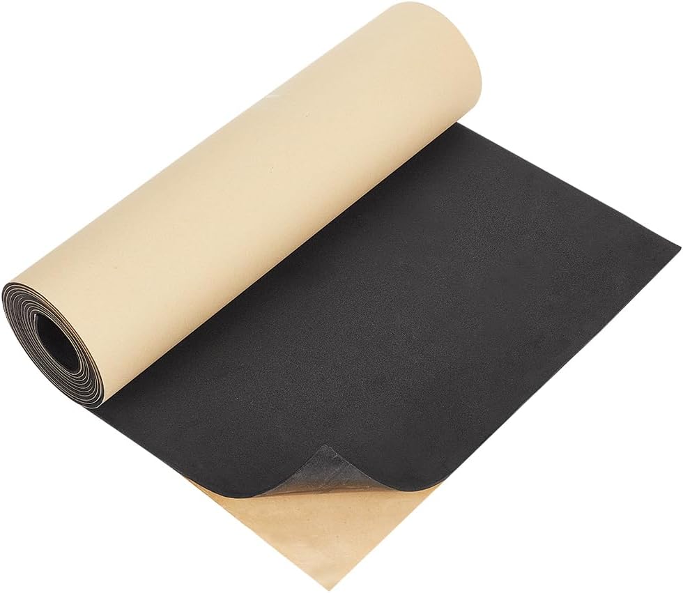 BENECREAT 2mx30cm Adhesive EVA Foam Roll, 2mm Black Adhesive EVA Foam Sheets Cosplay Foam Crafts for Halloween Art Supplies Paper Scrapbooking