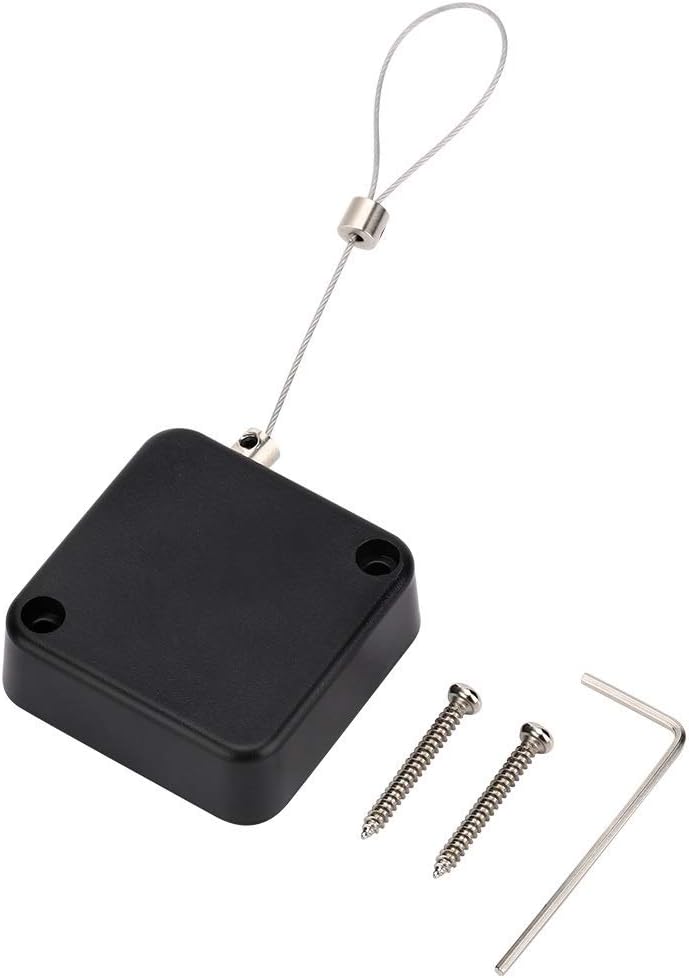 Loradar Retractable Cable Lock with Cable Tether Safety Strap, Wire Rope Safety Lock for Earphone and All Kinds of Exhibits Such As Glasses, Shoes, Key Box, Jewelry, Watches-2 Pack
