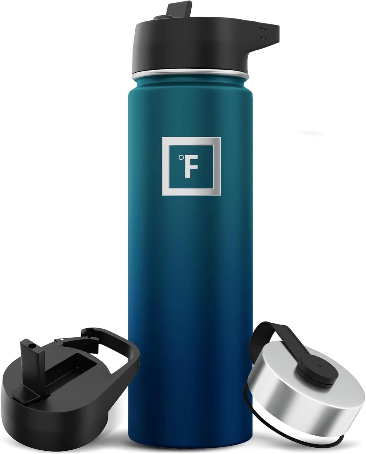 IRON °FLASK Insulated Water Bottle with Straw - 650/950/1200/1800 ml - Leakproof Double-Walled Stainless Steel Metal Drink Flask BPA-Free - Sports Travel Gym Camping Hiking Kids
