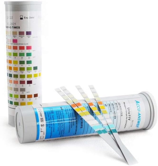 100xUTI Urine Test Strips(11-Parameters),Urinary Tract Infection Strip. Simple,Fast and Accurate.Urinalysis Home Testing Stick Kit for Ketone,pH,Glucose,Nitrite,Leukocytes to Help Monitor Your Health