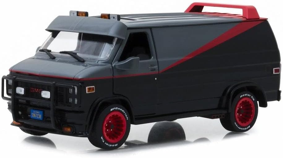 Greenlight Hollywood Series, 84072, Diecast Car, 1983 GMC Vandura A-Team Van, scale 1/24,Black