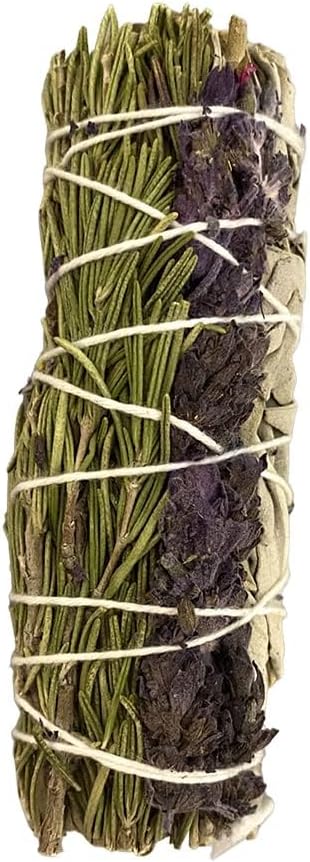 VIE Smudge Stick, White Sage, Lavender and Rosemary 4", Pack of 3