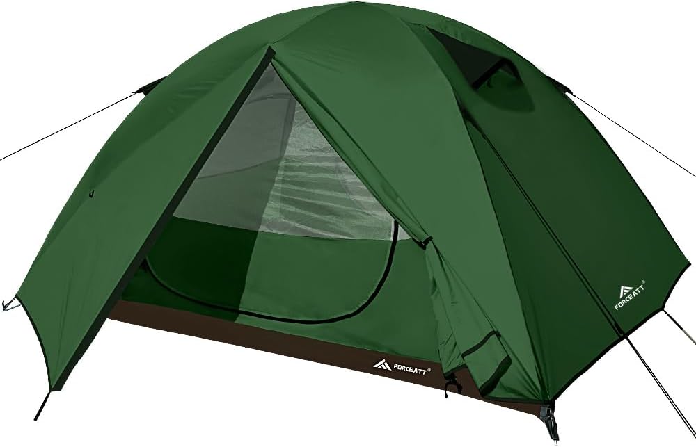 Forceatt Tent, 2-4 Man Tent for Camping, Easy Setup Lightweight Two Doors PU3000mm Waterproof Dome Tent, Windproof Instant Outdoor Tent Suitable for Traveling, Beach, Camping, Hiking, Mountaineering