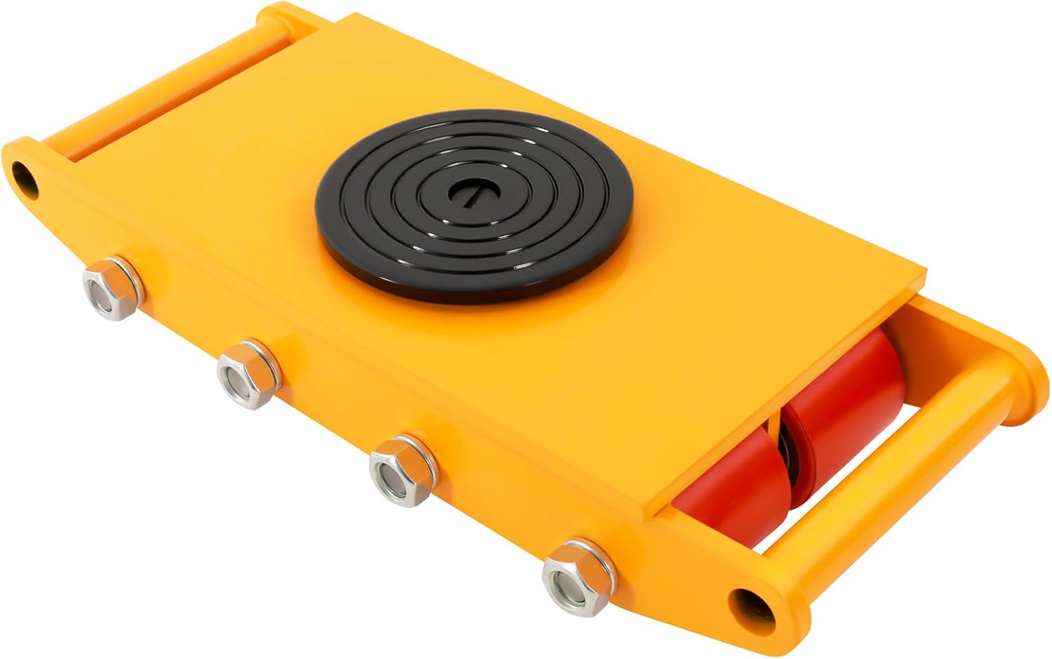 15T Machinery Skate Dolly heavy duty Industrial Machinery Mover Machinery Moving Skate with 8 PU Wheels and 360° Rotation Non-Slip Cap for Warehouse, Workshop, Factory. (Yellow)