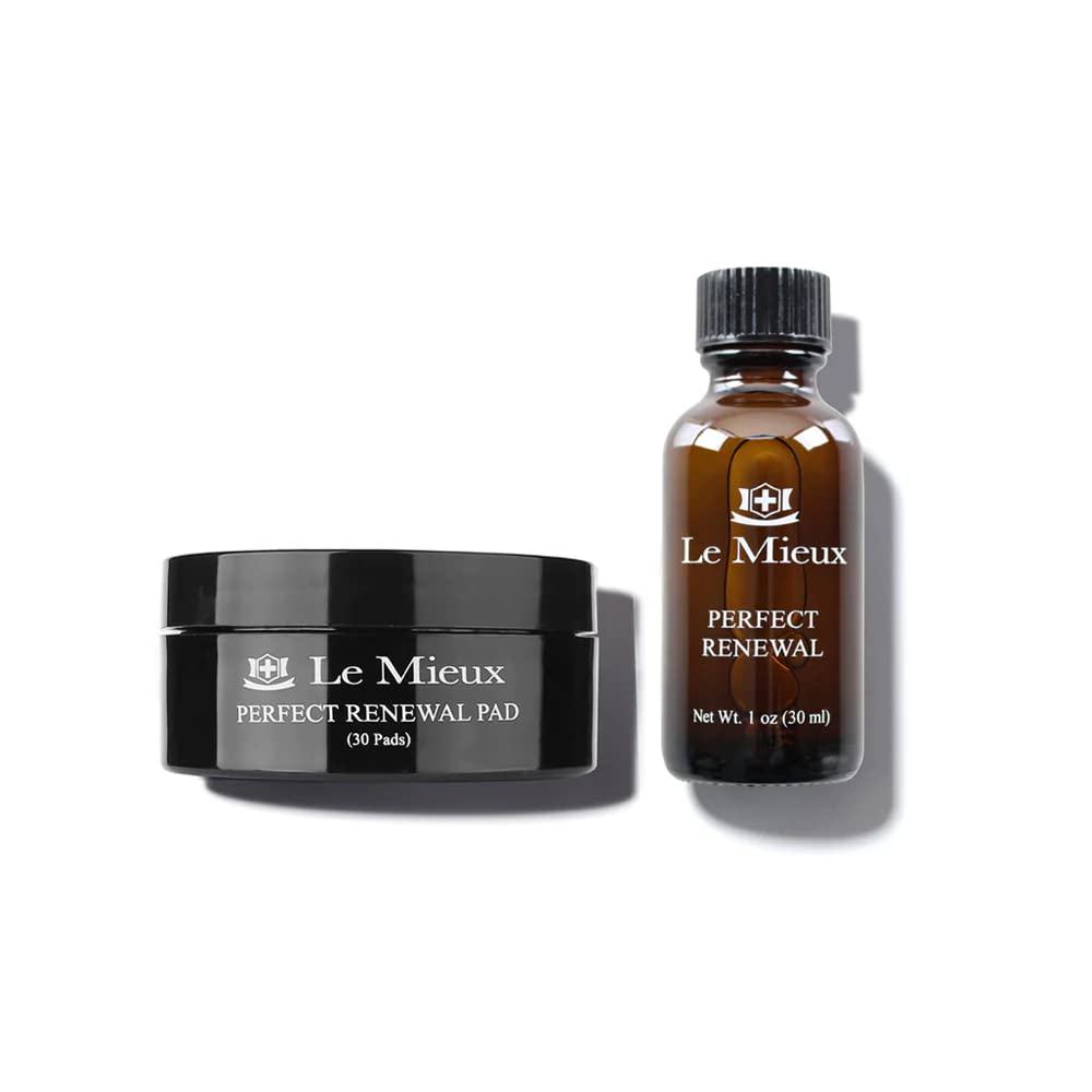 Le Mieux Perfect Renewal Set - Gentle Peel for Face with Mandelic Acid, Hyaluronic Acid, Licorice Root & Niacinamide - Facial Peel Pads for Clogged Pores & Dark Spots & Radiance (30 ml / 30 Pads)