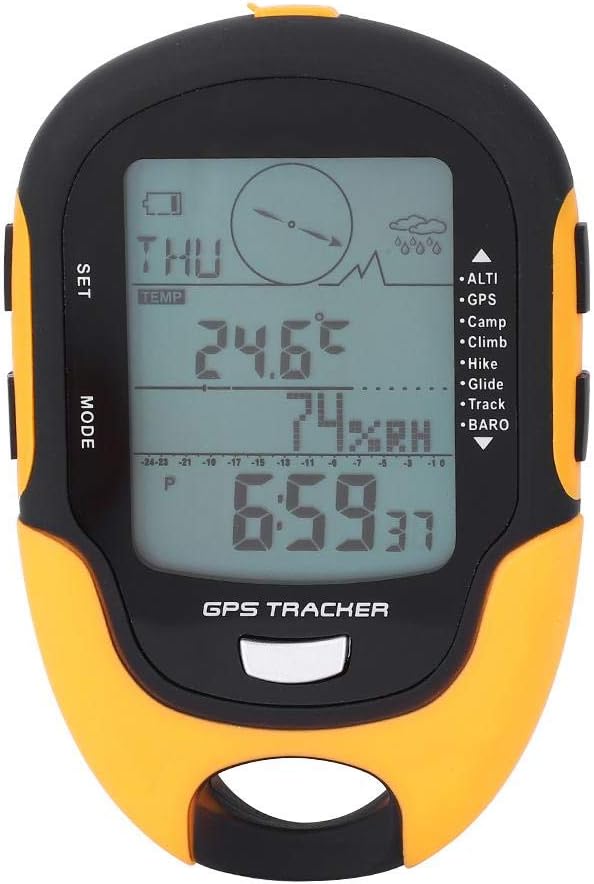 Handheld GPS Navigation for Hikers,GPS Navigation Receptor USB Portable Rechargeable Digital Altimeter Barometer LCD Thermometer with LED Flashlight for Cam Hiking Climbing Outdoor Sport