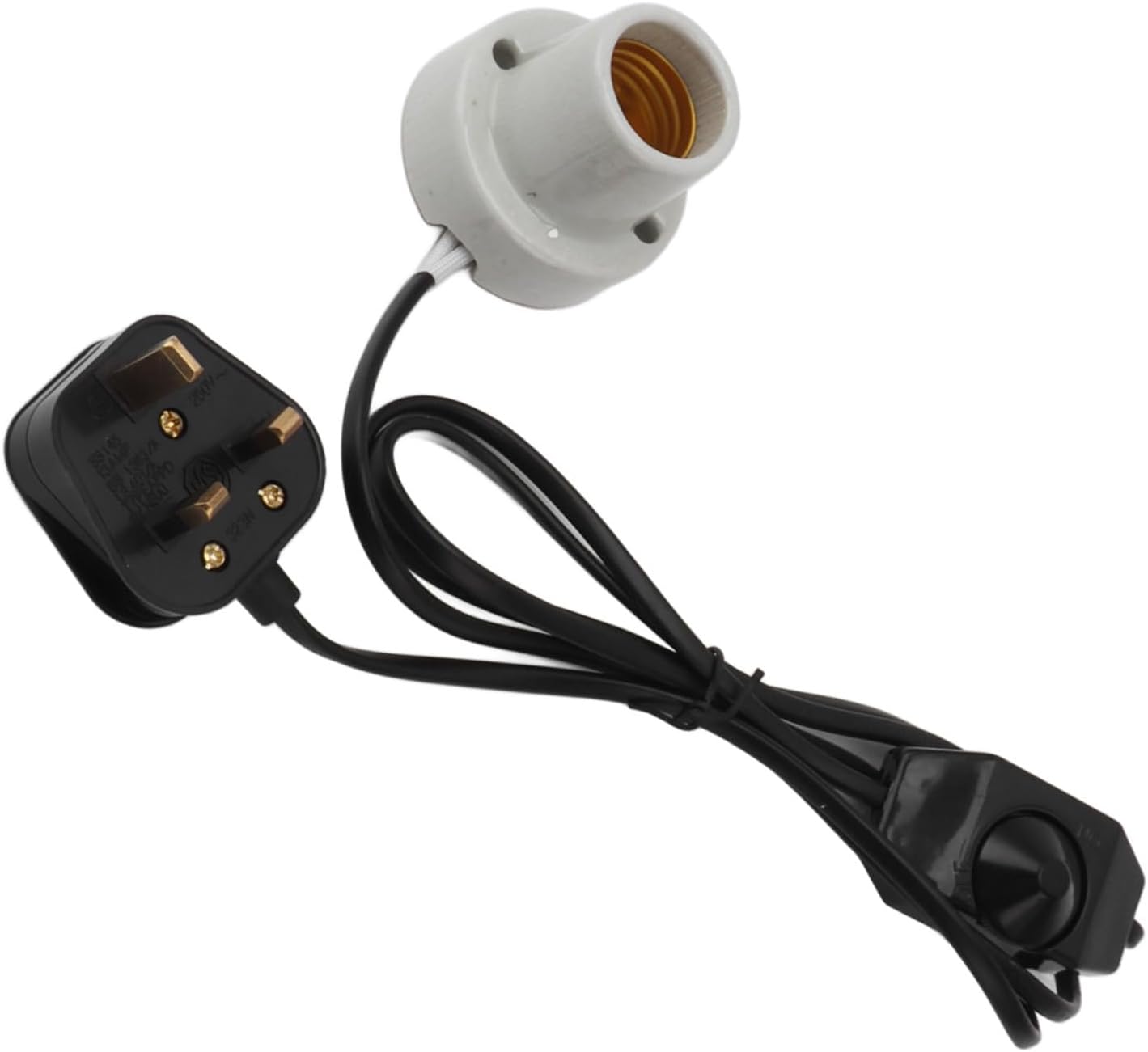 Reptile Ceramic Heat Lamp Holder, E27 Socket Reptile Lamp Socket Professional Reptile Heat Light Fixture Holder for Lizard Tortoise Snake (UK Plug)