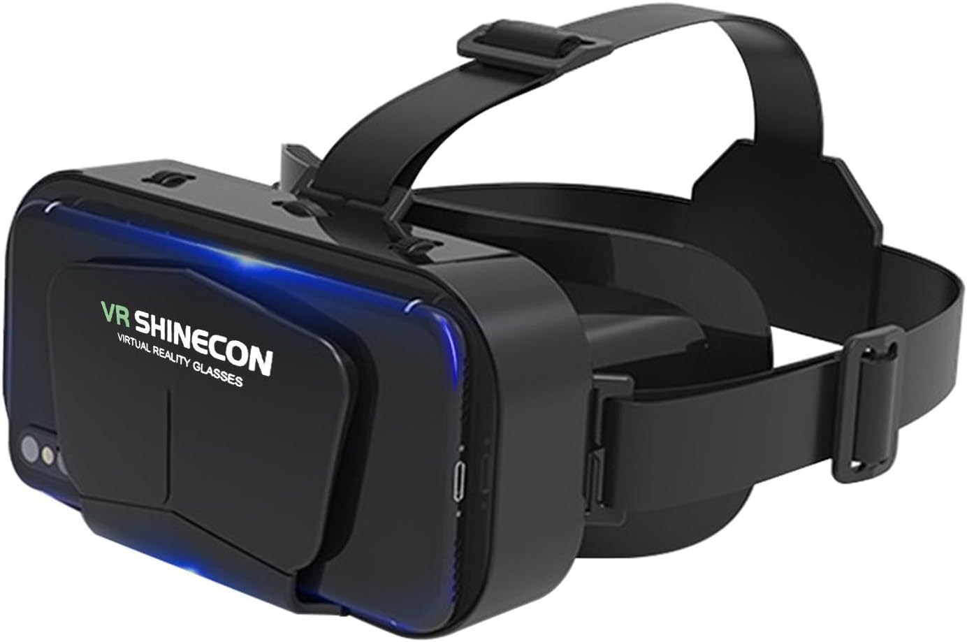 VR Headset, Universal 3D Virtual Reality Goggles, Support 360°Panorama Large Screen an-ti Bluelight, Adjustable Pupil Distance Eye Protection VR Glasses for Movies Games Gift