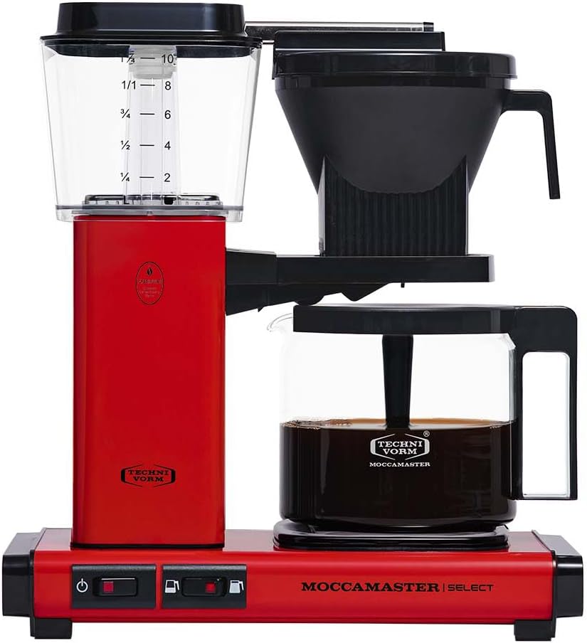 Moccamaster KBG Select, Filter Coffee Machine, Coffee Machines, Red, UK Plug, 1.25 Liters