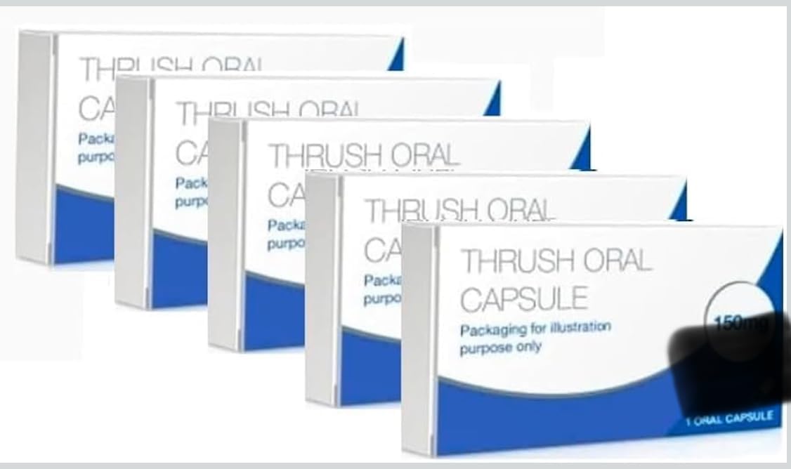 *** X5 Single Packs *** for Oral Thrush | Capsules for Treatment | Rapid Effective Relief Five Packs | Please Read Leaflet | Brand May Vary..