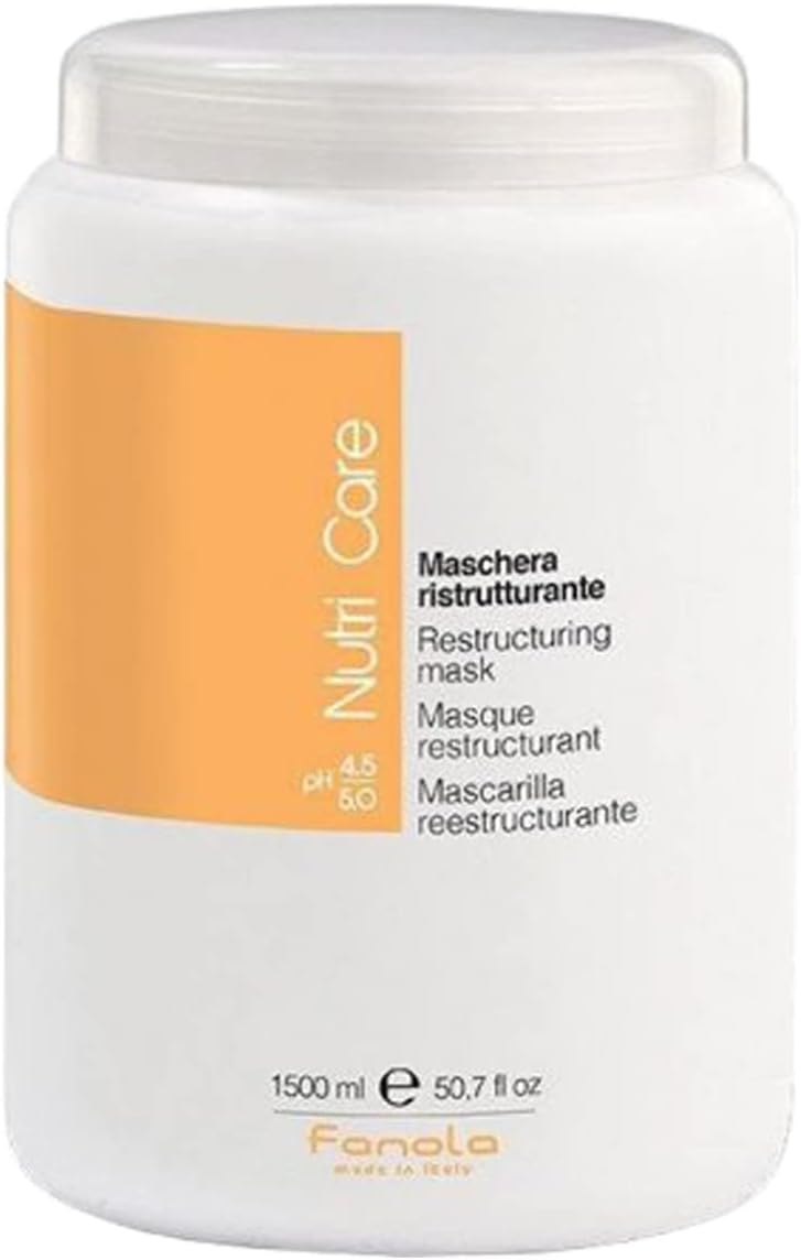 Fanola Restructuring Mask, Nourishing and Detangling Action for Dry and Frizzy Hair, Enriched Formula with Milk Proteins, 1500