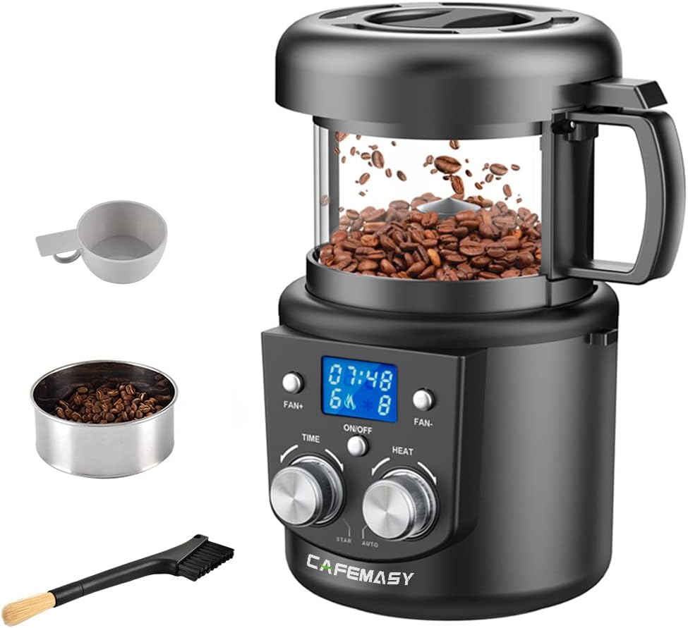 Coffee Roaster Machine for Home-Use - Electric Small Hot Air Coffee Bean Roaster Machine for Coffee Bean Baking (LCD Display)