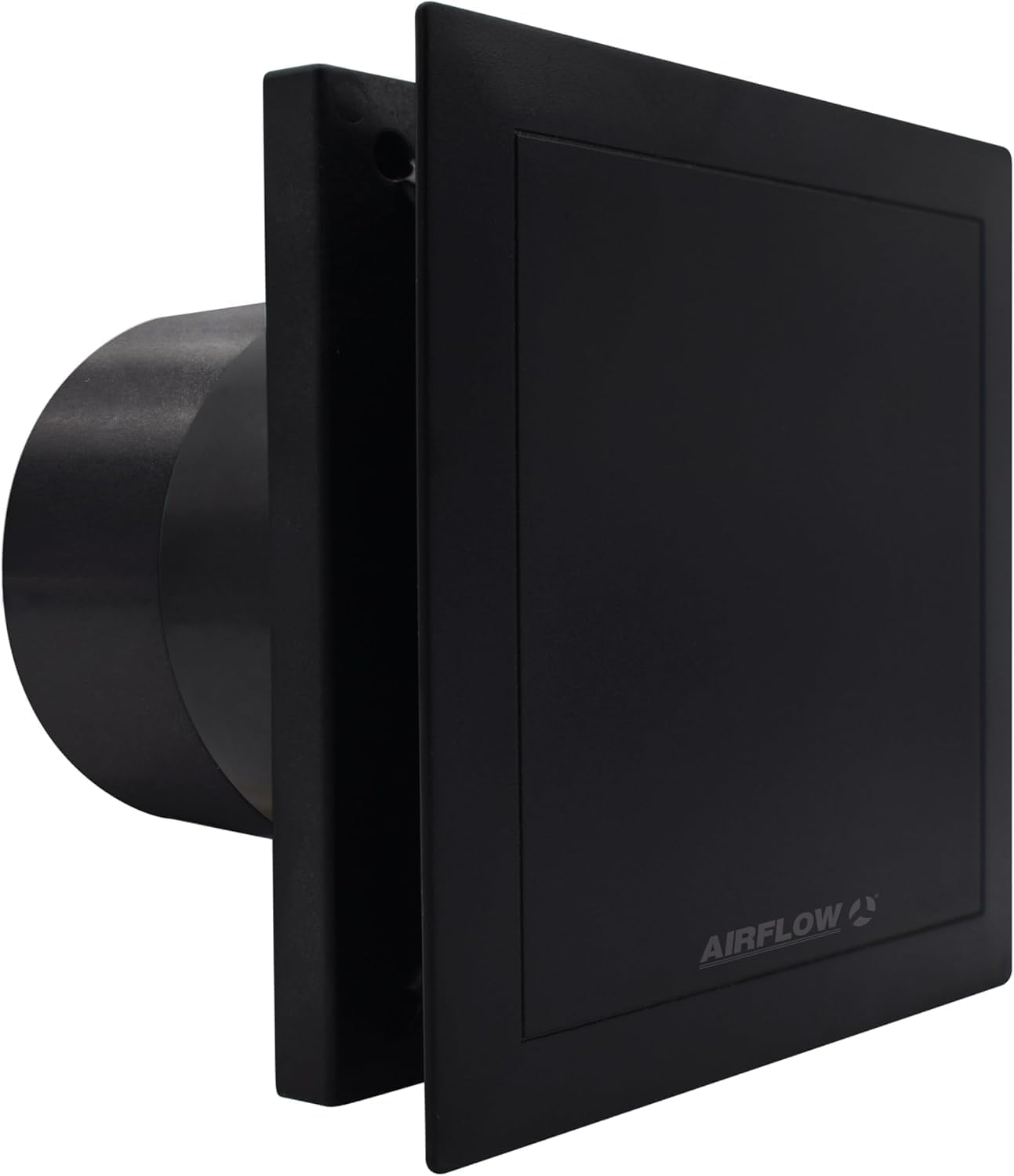 Airflow QT100 T Black Bathroom Extractor Fan – German Engineered, QuietMark Certified, Ultra Quiet 25 dB, Energy Efficient, Auto Start & Adjustable Timer, 2-Speed Operation, IP45, 3-Year Warranty
