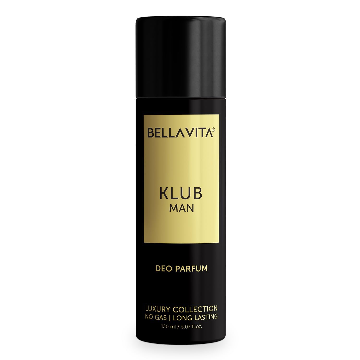 BellaVitaa Luxury KLUB Man No Gas Body Deodorant Parfum for Men with Lemon, Rose and Vanilla|Musky and Spicy Long Lasting Fragrance Body Perfume DEO 150 Ml
