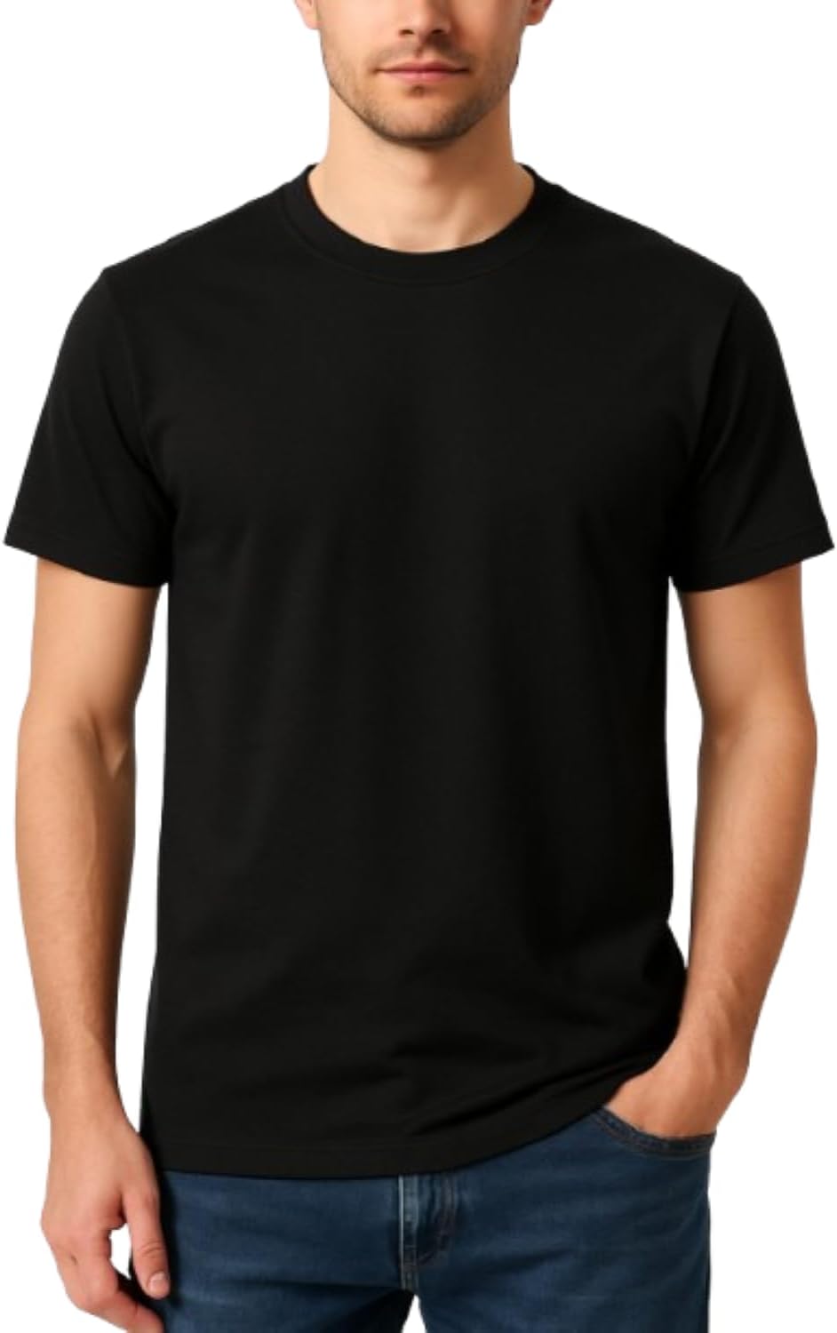 Men’s T-Shirt 100% Cotton Premium Crew Neck, Short Sleeve, Regular Fit, Solid Casual Tee