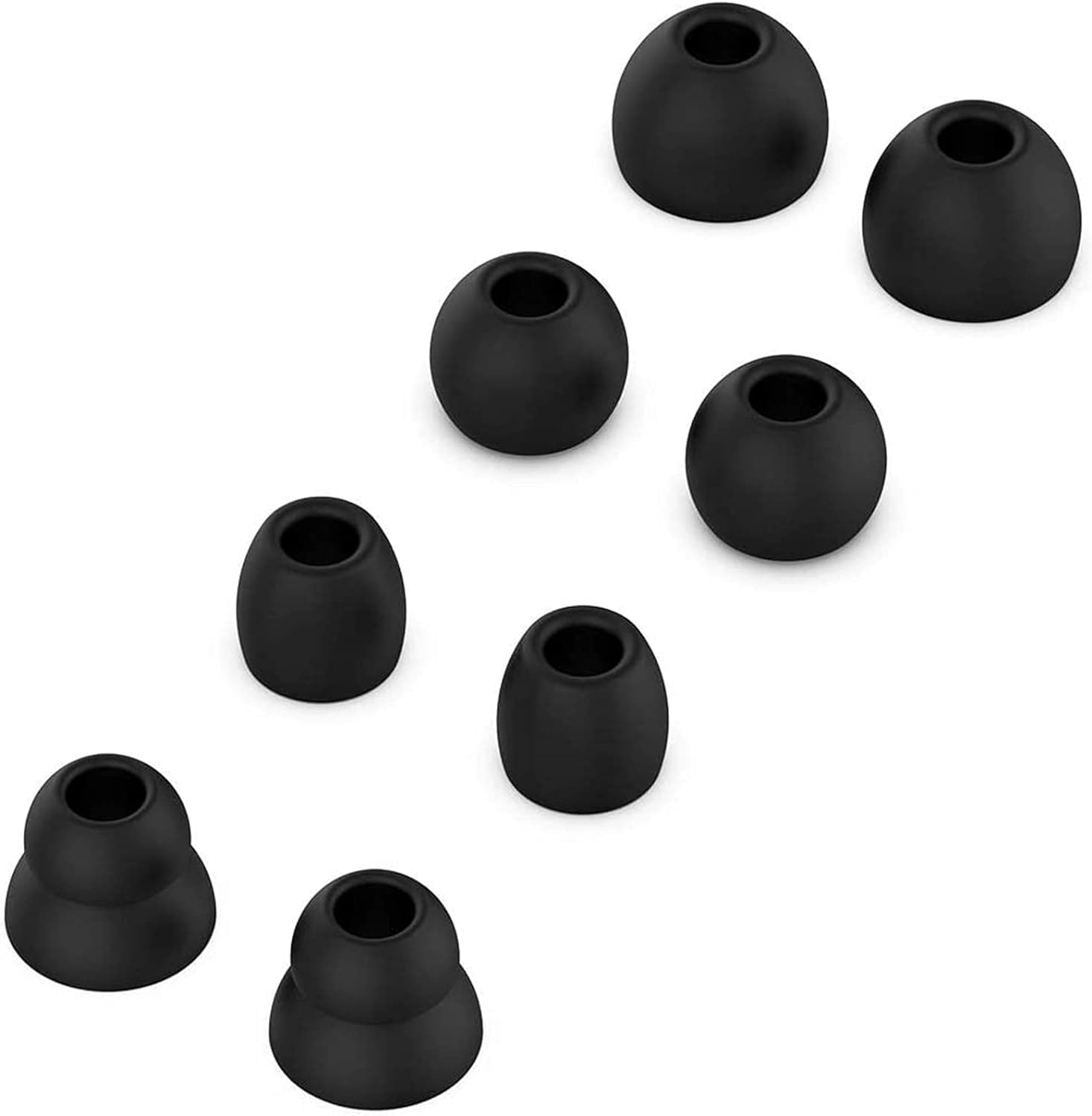 Aiivioll Replacement Eartips Silicone Earbuds Buds Set for Beats by dr dre Powerbeats Pro/Pro 2 Wireless Headphones, Replacement Accessories Also Compatible with Beats Flex/BeatsX (4 Pair/Black)