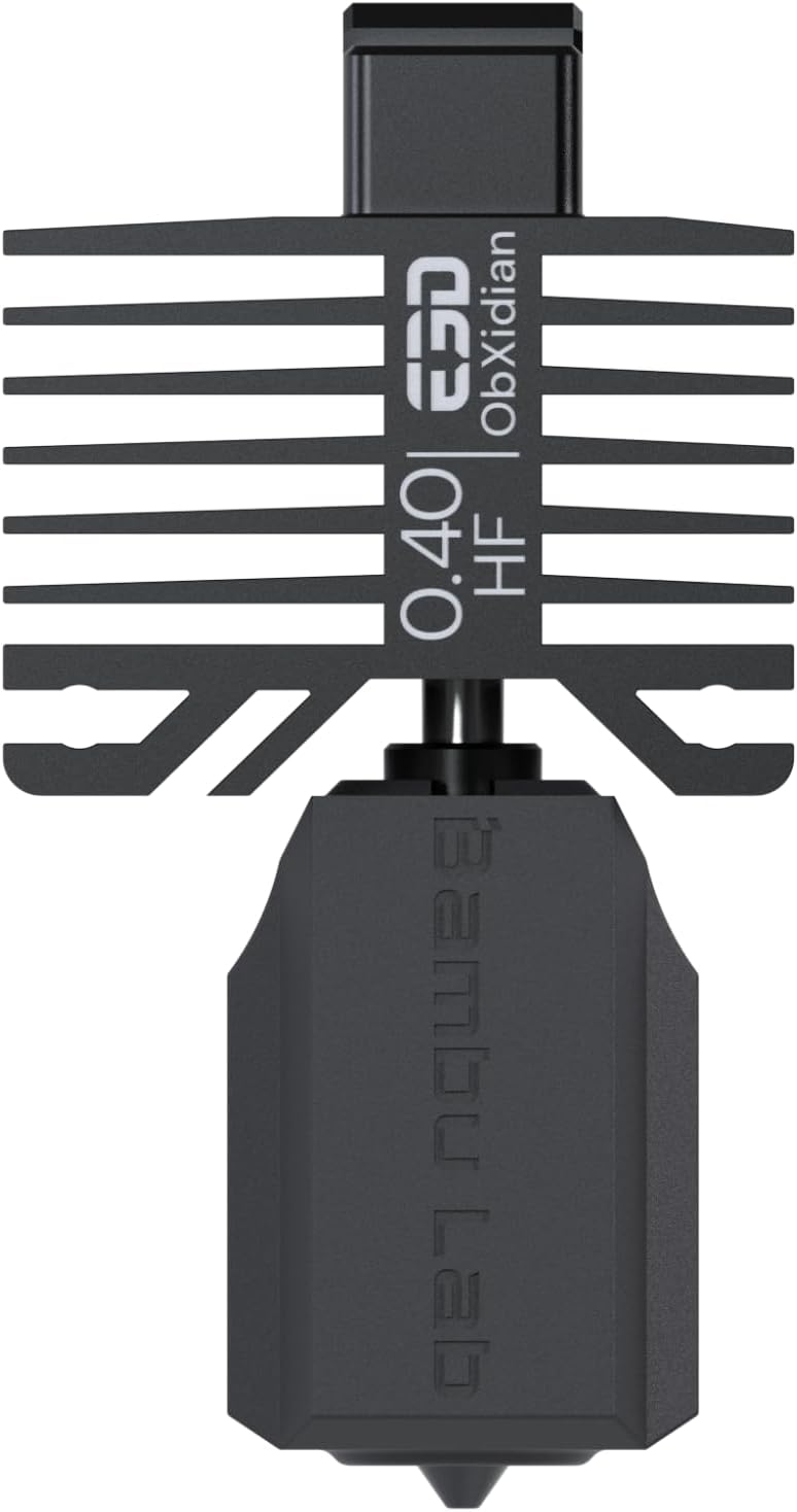 E3D High Flow ObXidian™ Bambu Lab P1P/P1S & X1 Carbon (0.4mm) HotEnd, 60% Increased Flow Rate, Smooth 3D Printing, Ideal for Fiber-Filled Filaments, Officially Approved