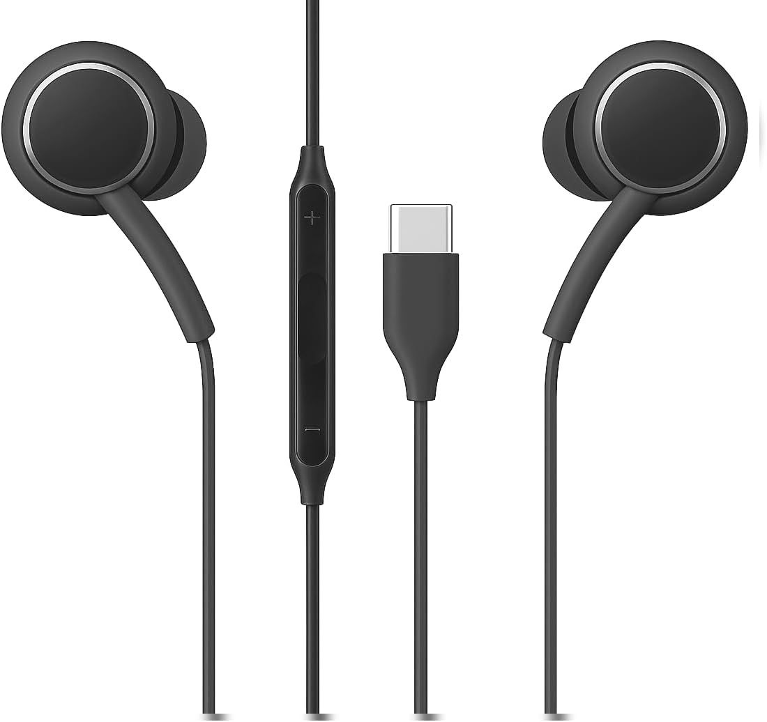 KP TECHNOLOGY Earphones For Honor Pad X7 / Pad 10 / Pad X9a / Pad V9 / X8a / 9 / X9 / 8 / X8 / Honor MagicPad 2, In-Ear Headphones Earbuds with USB Type C, High Definition Sound (BLACK)