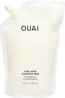 OUAI Fine Shampoo Refill - Volumizing Shampoo with Strengthening Keratin, Biotin & Chia Seed Oil for Fine Hair - Delivers Weightless Body - Paraben, Phthalate & Sulfate Free Hair Care - 32 fl oz