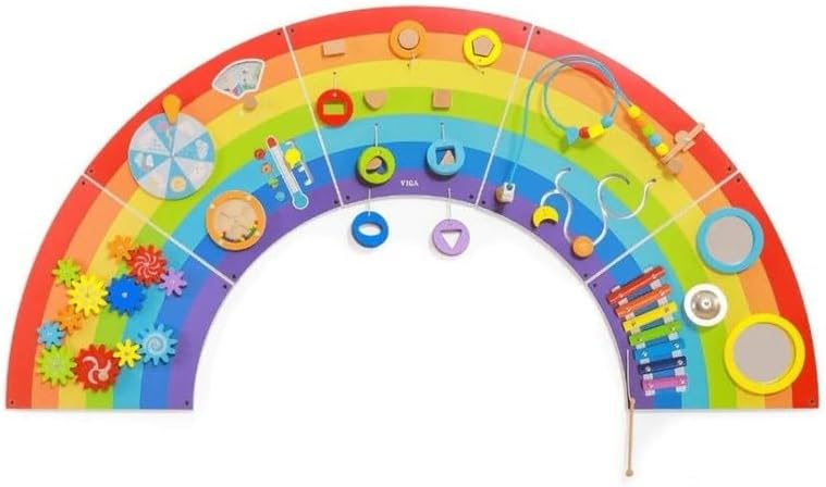 VIGA 44642 Toys – Wall Activity Panel – Rainbow