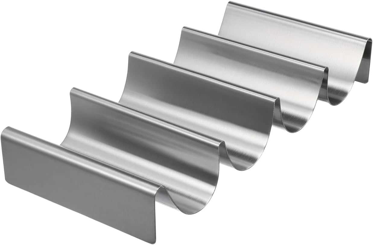 Luxshiny Stainless Steel Wave Shape Taco Holder Stand, Hot Dog Sandwich Tortilla Tray, Burger Holder, Toast Stand, Restaurant Home Kitchen Picnic Party