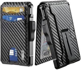 umoven Wallet for Men - with Money Clip Slim Leather Slots Credit Card Holder RFID Blocking Bifold Minimalist Wallet