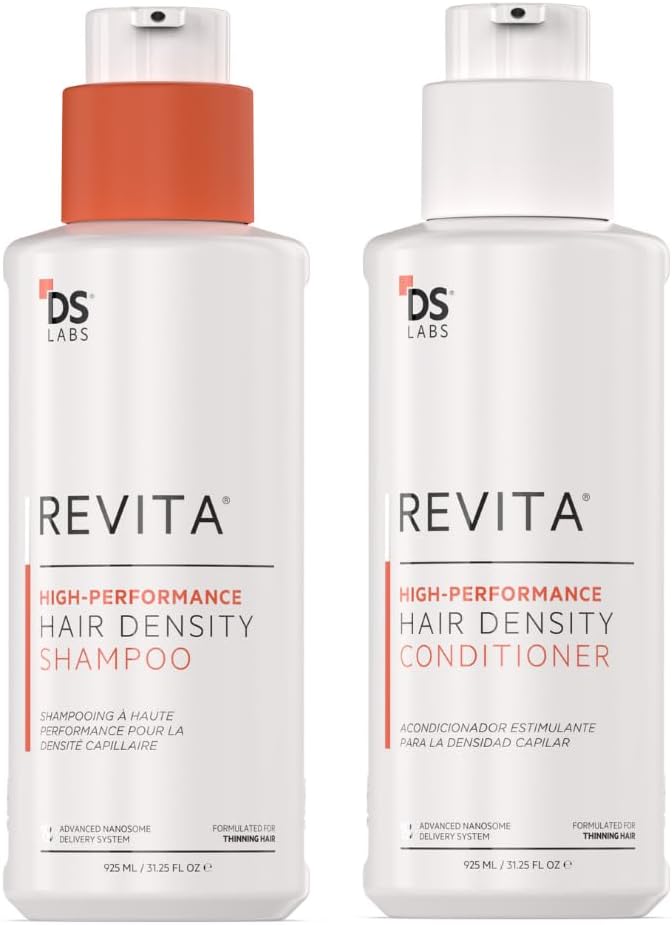 Revita Shampoo and Conditioner for Thinning Hair by DS Laboratories - Volumizing and Thickening for Men and Women, Supports Hair Growth, Hair Strengthening, Sulfate Free, DHT Blocker (925ml)