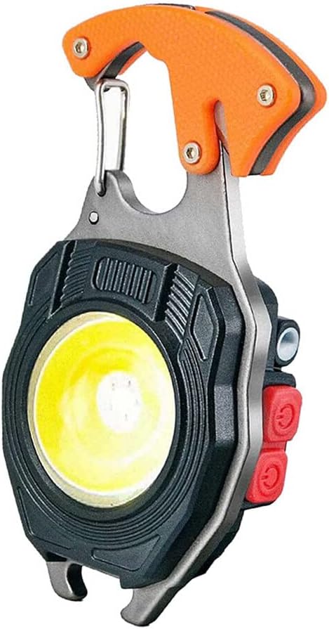 Surakey Work Light Rechargeable Magnetic Flashlight Rotatable Portable Charger Mechanical Light with Hook on-site Lighting Car Repair Maintenance Work Camp Hiking Tool Light (Orange)