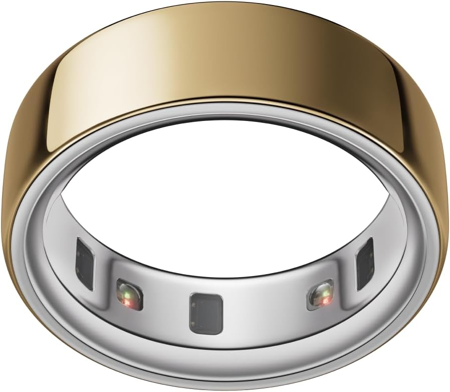 Oura Ring 4 - Gold - Size 4 - Smart Ring - Size First with Oura Ring 4 Sizing Kit - Sleep Tracking Wearable - Heart Rate - Fitness Tracker - Up to 8 Days of Battery Life