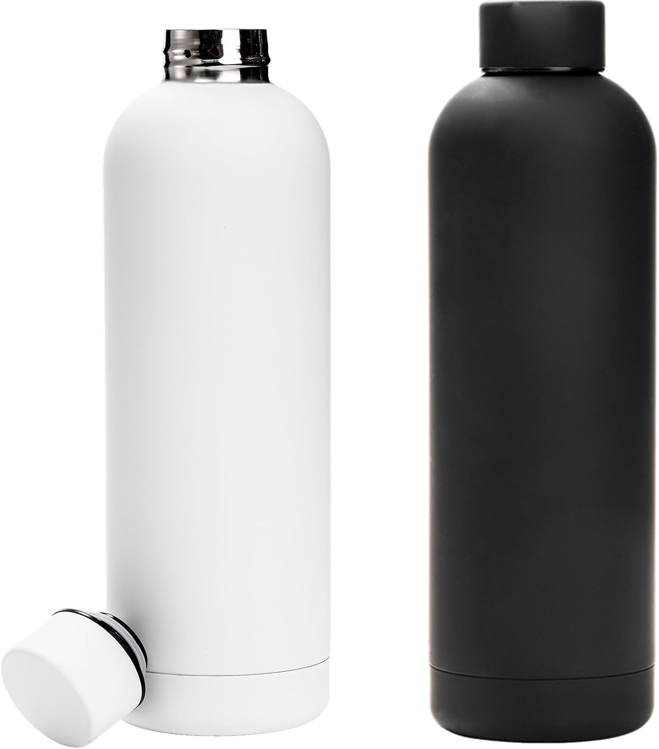 Yopay 2 Pack Stainless Steel Insulated Water Bottle, 25OZ Leakproof Vacuum Insulated Water Containers, Sports Water Bottles for The Go, Travel Hiking Camping Thermal Flask for Drinks Cold and Hot